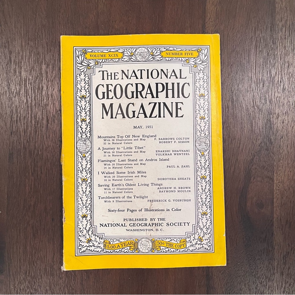 Vintage National Geographic Magazine May 1951 Volume‎ XCIX Number Five